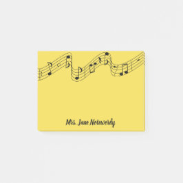 Notas de post-it del tema de la música