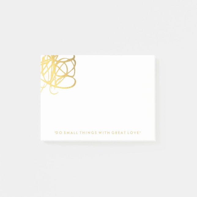 Notas de post-it elegantes del efecto del oro (Anverso)
