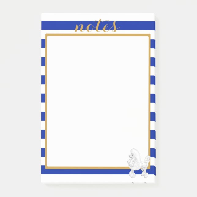 Notas de post-it elegantes grandes del caniche (Anverso)