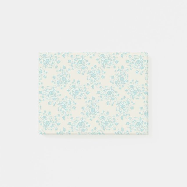 Notas de post-it florales azules (Anverso)