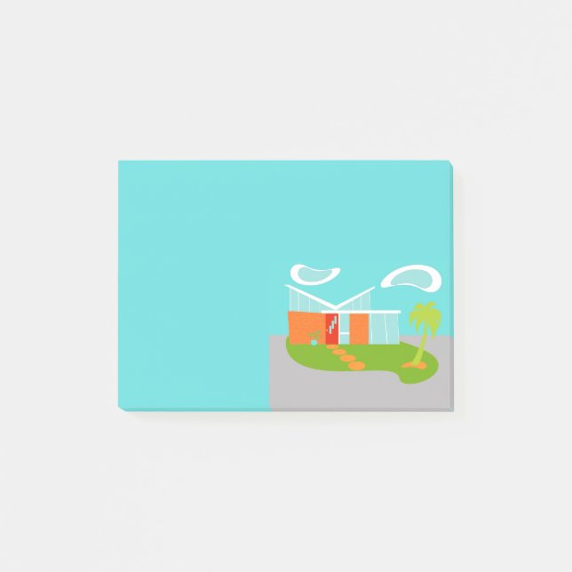 Notas de post-it modernas de la casa del dibujo (Anverso)