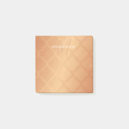 Notas de post-it - nombre de cobre de la inicial