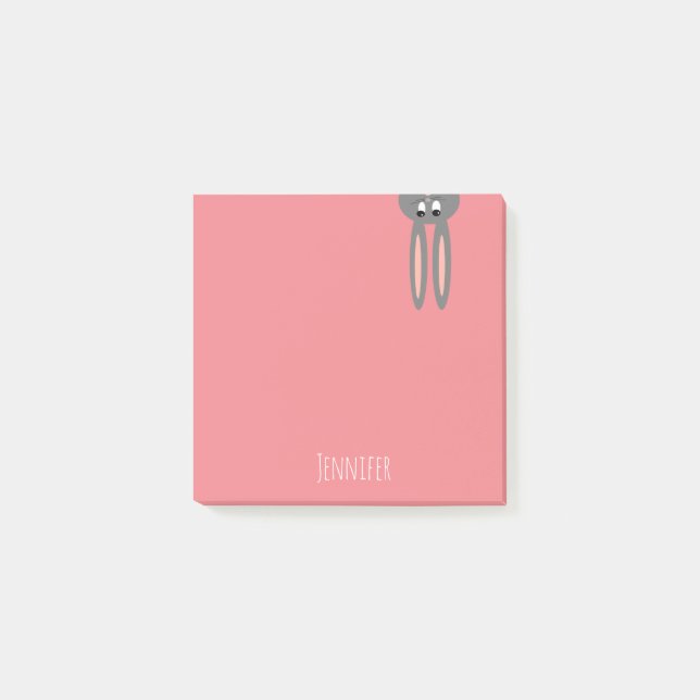 Notas de post-it personalizadas del conejito de la (Anverso)
