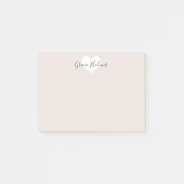 Notas de post-it personalizadas del corazón (Anverso)