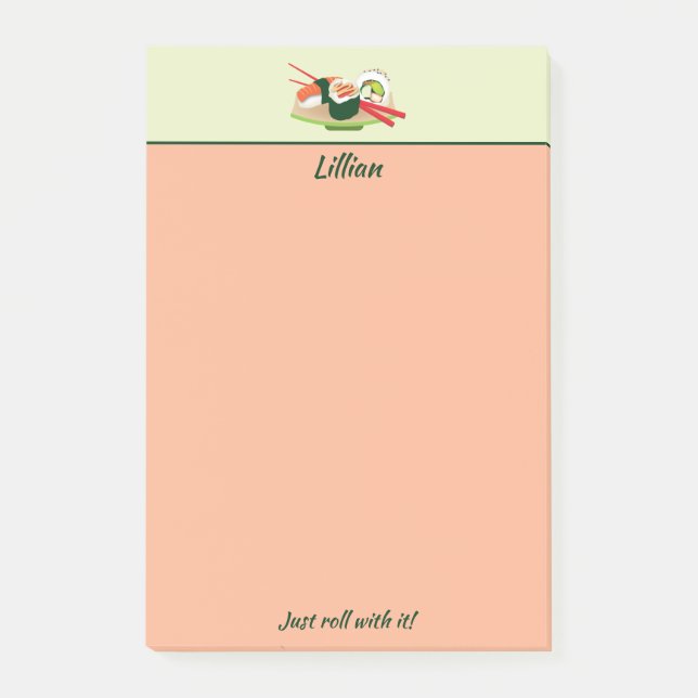 Notas de post-it personalizadas del sushi (Anverso)