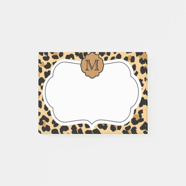 Notas de post-it personalizadas estampado leopardo (Anverso)