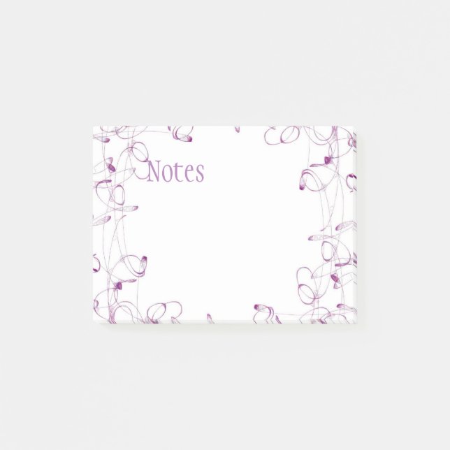 Notas de post-it púrpuras del remolino (Anverso)