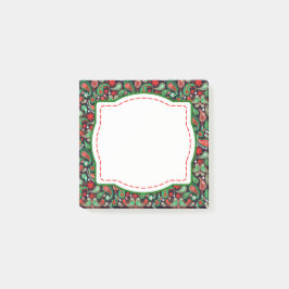 Notas de post-it rojas y verdes del navidad de