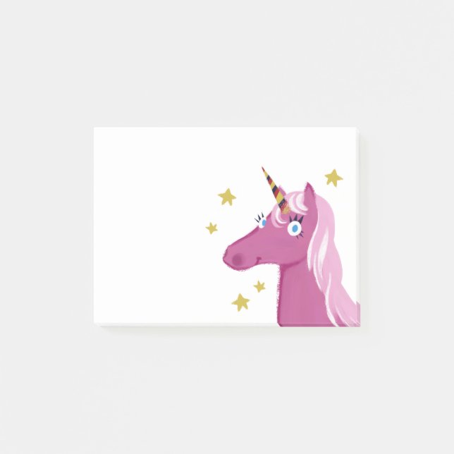 Notas de post-it rosadas del unicornio (Anverso)