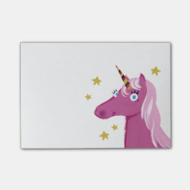 Notas de post-it rosadas del unicornio