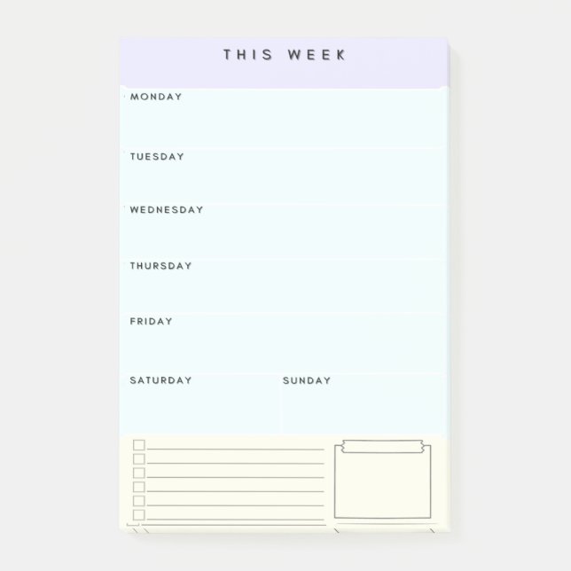 Notas de publicación de Weekly Sticky Planner (Anverso)