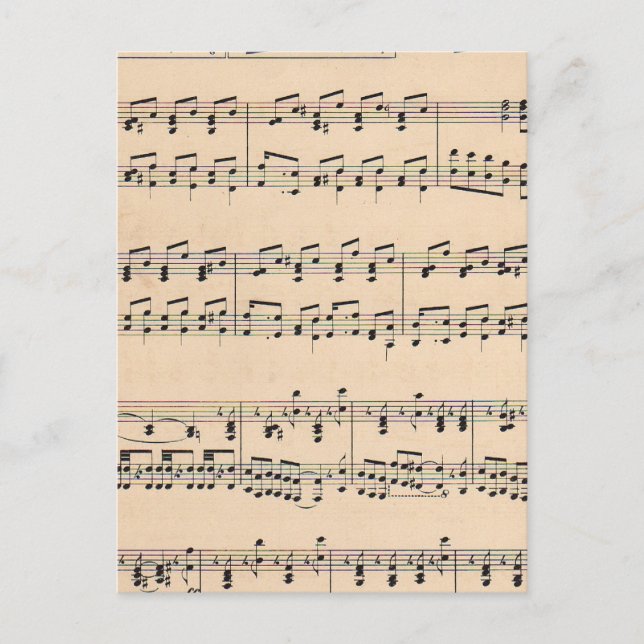 Notas de puntuación de la música de hojas antiguas (Anverso)