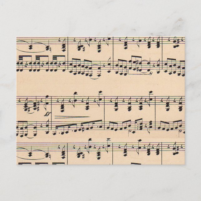 Notas de puntuación de la música de hojas antiguas (Anverso)