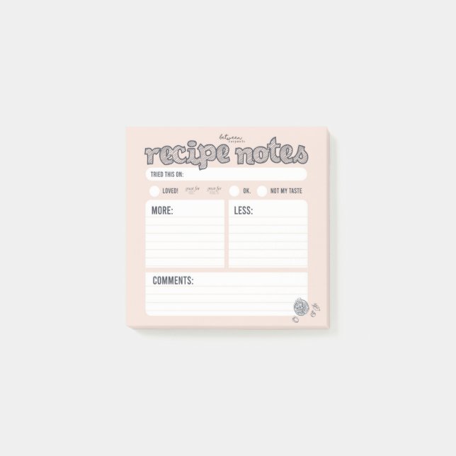 Notas de receta (Anverso)