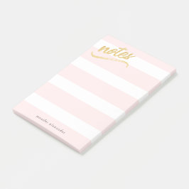 Notas de Relieve metalizado de Rubor Pink Stripes 