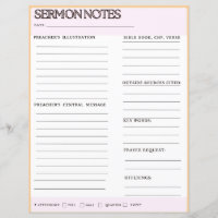 Notas de Sermón Hojas de Trabajo