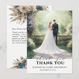 Notas de Tarjeta de Agradecimiento de Boda con Fot