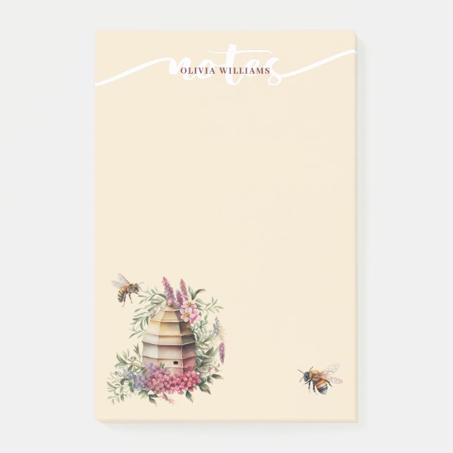 Notas de Watercolor Bee Hive (Anverso)