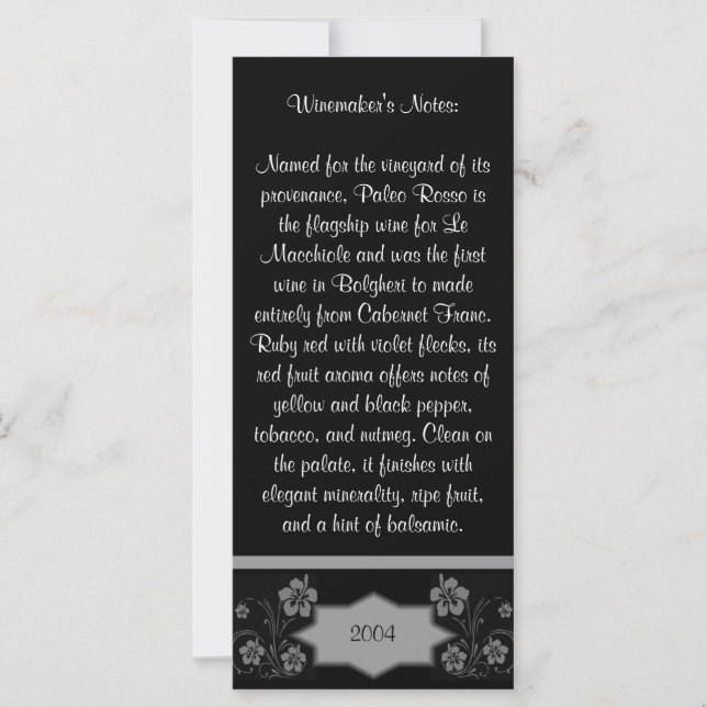 Notas de Wine Label Wine Maker (Anverso)