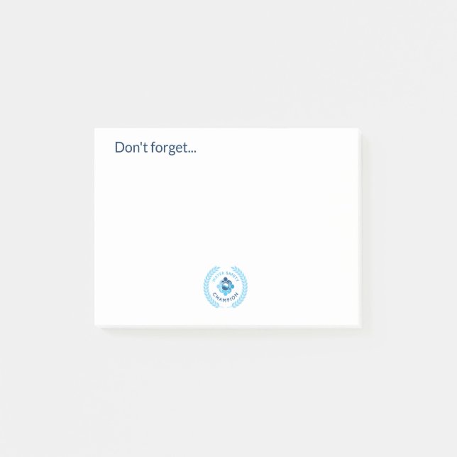 Notas del Campeón de Seguridad del Agua Post-it® (Anverso)