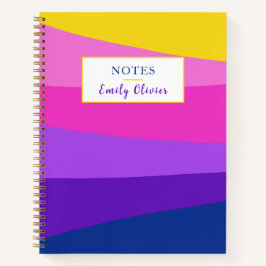 Notas del diario amarillo violeta rosa personaliza