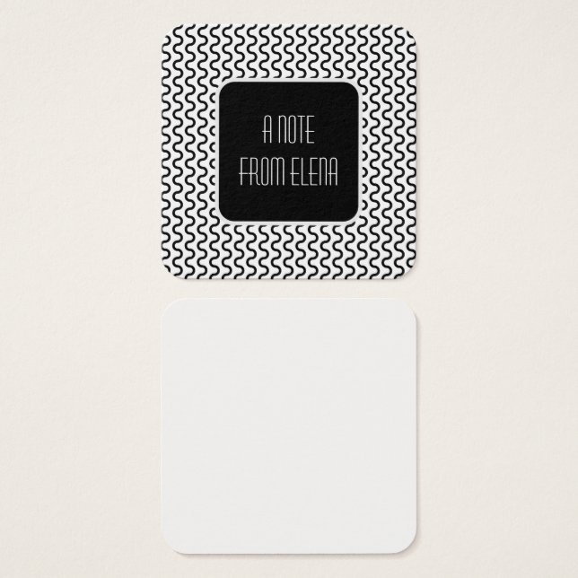 Notas del mensaje del patrón de ondas retro en bla (Anverso y reverso)