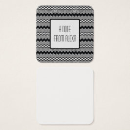 Notas del mensaje del patrón ZigZag en blanco y ne