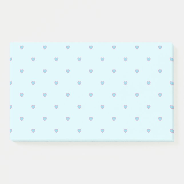 Notas del patrón de corazones de Pastel Azul Cute (Anverso)