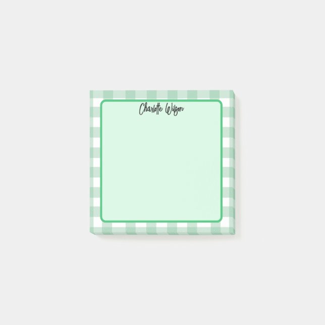 Notas del patrón de Gingham verde de Cute Pastel (Anverso)