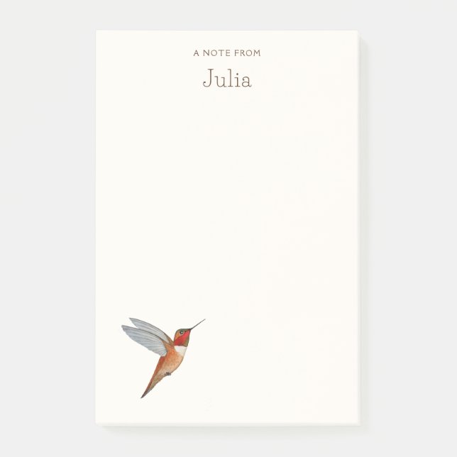 Notas del personalizado Rufous Hummingbird (Anverso)