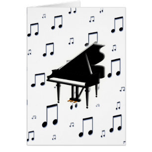 Notas del piano de cola y de la música