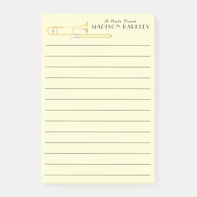 Notas del profesor de banda de trombón (Anverso)