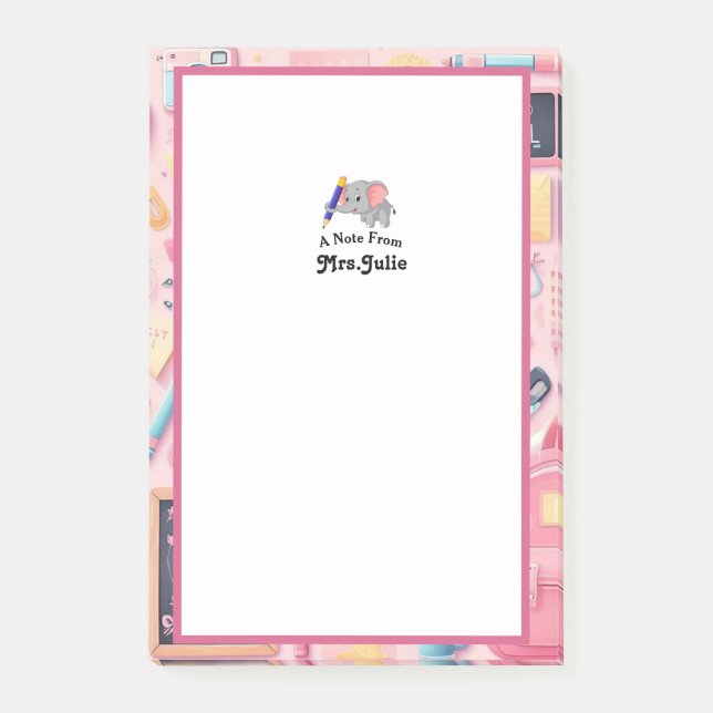 Notas del profesor personalizado de bonito rosa (Anverso)