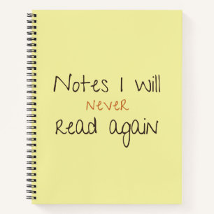 Notas divertidas de cuaderno que nunca volveré a l