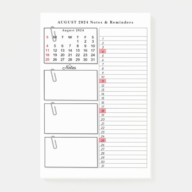 Notas elegantes Minimalistas modernas (Anverso)