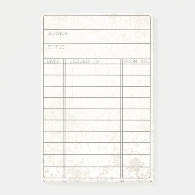 Notas en blanco de la tarjeta de libro de la (Anverso)