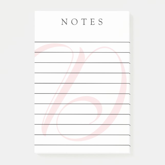Notas enlazadas en monograma rosa pálido (Anverso)