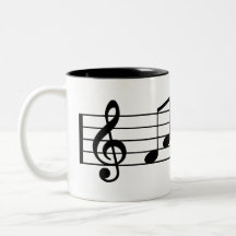 Notas fabulosas de la música de la taza de café
