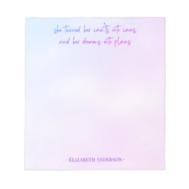 Notas Guión giratorio acuarela sueños en el Bloc de nota