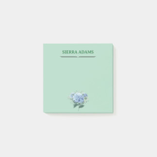 Notas - Hydrangea Floral sobre la Mint Green