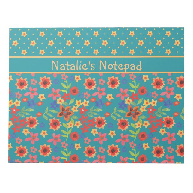 Notas Impresiones florales retro de moda sobre el Bloc d (Frente)