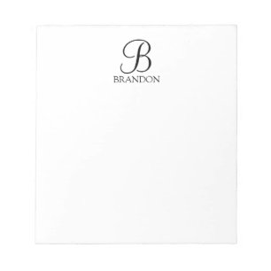 Notas Monograma de script personalizado y Bloc de nombre