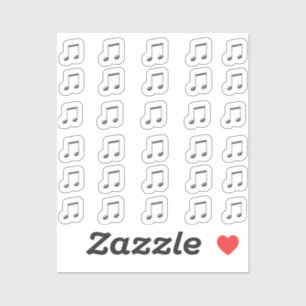 Notas musicales 3D de 30 Pegatinas Dark Silver Met