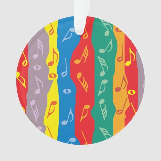 Notas musicales Bandas verticales Ornamento acríli (Anverso)