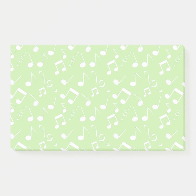 Notas musicales blancas de diseño Post-it (Anverso)