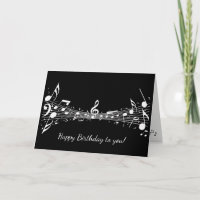 Notas musicales blancas Tarjeta de felicitación de