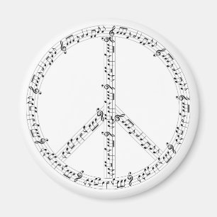 Notas Musicales De Música Signo De Paz Magnet Imán