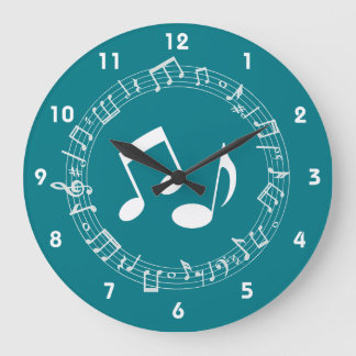 Notas musicales Diseño reloj de pared