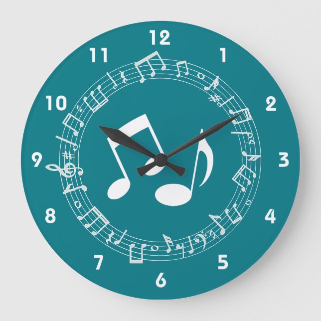 Notas musicales Diseño reloj de pared (Anverso)