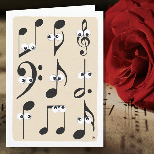 Notas musicales divertidas en blanco (Subido por el creador)